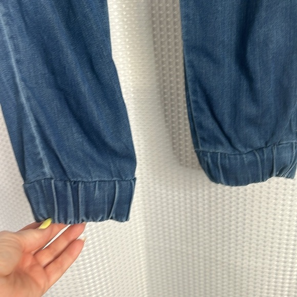 Bella Dahl Blue Distressed Chambray  Joggers Relaxed Fit Pockets Size XS - Picture 5 of 11